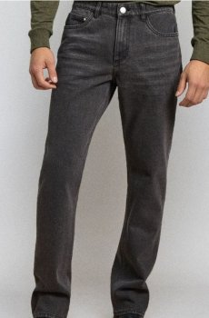 Джинсові штани regular fit - сірий