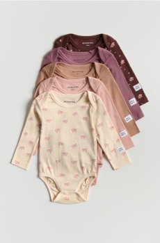 Reserved - Бавовняне боді, 5 шт. - рожевувато-ліловий - 818GK-34X