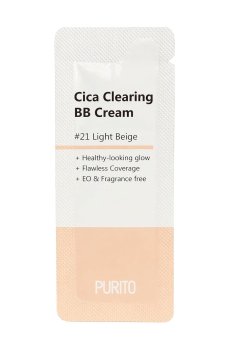 ВВ-крем для лица Purito Cica Clearing BB Cream с экстрактом центеллы, 21 Light Beige, 1 мл (саше)