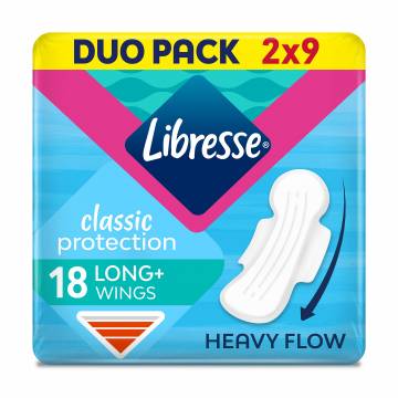 Гигиенические прокладки Libresse Classic Protection Long+ с крылышками, 18 шт Гигиенические прокладки Libresse Classic Protection Long+ с крылышками, 18 шт