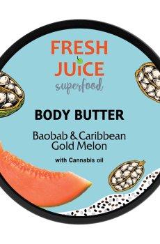 Крем-масло для тела Fresh Juice Superfood Baobab & Caribbean Gold Melon с маслом каннабиса, 225 мл