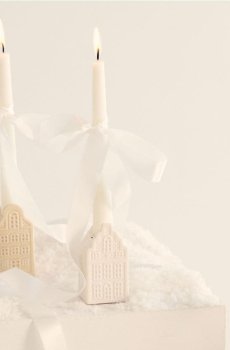 Підсвічник у формі будинку - білий