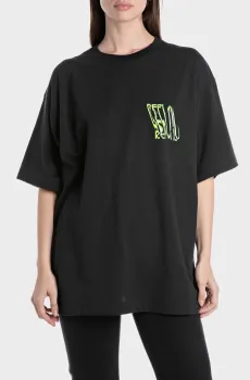 Женская черная футболка Черный S Replay W3399A.000.20994