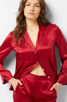 Женская красная шелковая рубашка PEARLY Красный S Etam 6529636