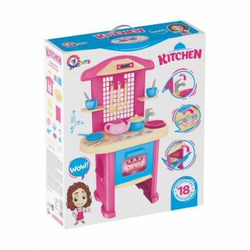 Игрушечная кухня 4 TechnoK Моя первая кухня, 75.5*48*30 см, от 3 лет, 18 аксессуаров (3039) Игрушечная кухня 4 TechnoK Моя первая кухня, 75.5*48*30 см, от 3 лет, 18 аксессуаров (3039)