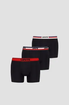 Мужские черные боксеры (3 шт) Черный XL Levi’s® 701229549;001