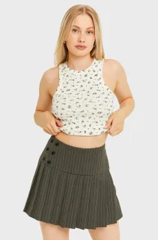 Женская серая юбка-шорты в полоску Серый M Tally Weijl SSHPELOTTA