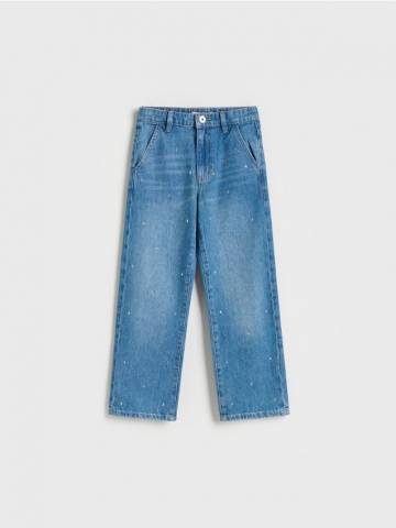 Reserved - Джинси straight fit з аплікаціями - синій - 970BF-55J Reserved - Джинси straight fit з аплікаціями - синій - 970BF-55J
