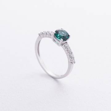 Серебряное кольцо с кварцом и фианитами 1846/1р-QGR Серебряное кольцо с кварцом и фианитами 1846/1р-QGR