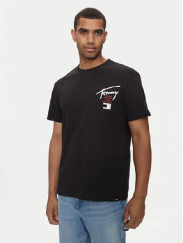 Tommy Jeans Футболка Graffiti Sig DM0DM18529 Чорний Regular Fit Tommy Jeans Футболка Graffiti Sig DM0DM18529 Чорний Regular Fit