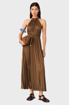 Женское коричневое плиссированное платье Коричневый 36 MAJE MFPRO04726_brown