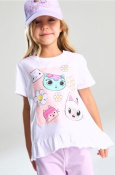 Бавовняна футболка з принтом Gabby’s Dollhouse - білий