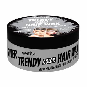 Окрашивающий воск для стилизации волос Venita Trendy Color Hair Wax, Silver, 75 г Окрашивающий воск для стилизации волос Venita Trendy Color Hair Wax, Silver, 75 г