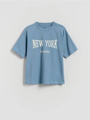 Reserved - Футболка з принтом - блідо-блакитний - 088FH-05X