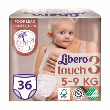 Подгузники-трусики Libero Touch размер 3 (5-9 кг), 36 шт Подгузники-трусики Libero Touch размер 3 (5-9 кг), 36 шт