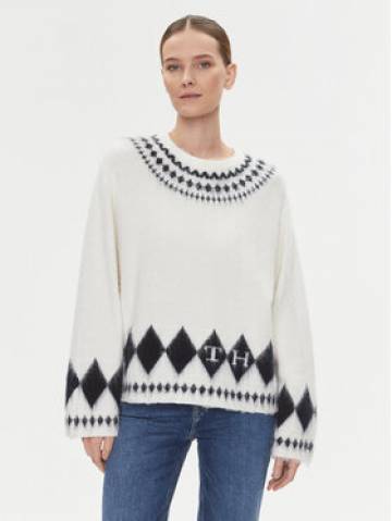 Tommy Hilfiger Светр Fairisle WW0WW40089 Écru Oversize