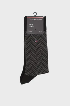 Мужские черные носки (2 пары) HERRINGB Черный 43-46 Tommy Hilfiger 701236309