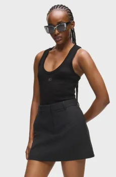 Женская черная майка RIBBED Черный XS Karl Lagerfeld B1W17015