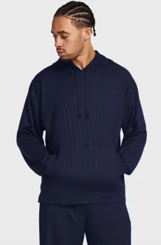 Мужское темно-синее худи UA Rival Waffle Hoodie Синий XL Under Armour 1383108-410