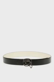 Женский кожаный двусторонний ремень reversible Черный 65 Karl Lagerfeld A4W33048