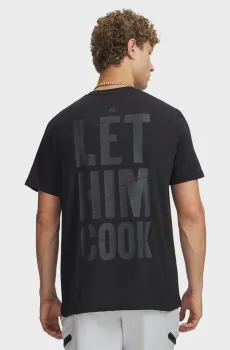 Мужская черная футболка Curry Let Him Cook Tee Черный L Under Armour 6009784-001