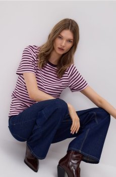 Reserved - Футболка з мерсеризованої бавовни - темно-фіолетовий - 2292T-49X