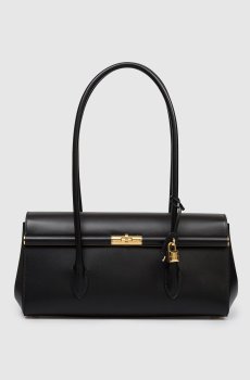 Черная кожаная сумка-багет Marlene