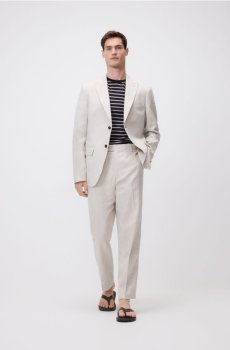 Reserved - Лляна футболка - коричневий - 025IS-88P