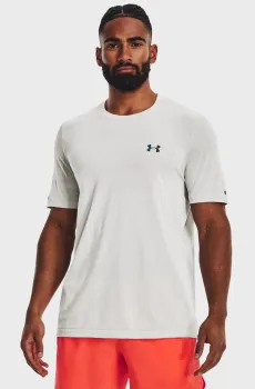 Мужская белая футболка UA Rush Seamless Legacy SS Белый S Under Armour 1376781-100