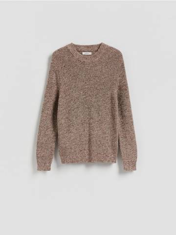 Reserved - Текстурований джемпер - коричневий - 439FX-88M