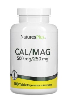 Кальций и магний NaturesPlus Cal/Mag, 500 мг/250 мг, 180 таблеток