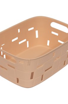 Корзина для хранения Kornel пластиковая, бежево-терракотовая, 36*25*15 см (8173)