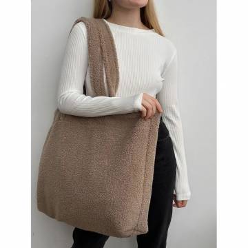 Сумка-шоппер Miso Teddy светло-коричневая, 55*40 см (WW003-4) Сумка-шоппер Miso Teddy светло-коричневая, 55*40 см (WW003-4)