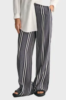 Женские темно-синие брюки в полоску REG WIDE LEG STRIPED Синий 38 Gant 4150291