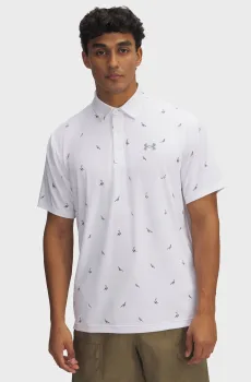 Мужское белое поло с узором UA Playoff 3.0 Printed Polo Белый M Under Armour 1378677-117