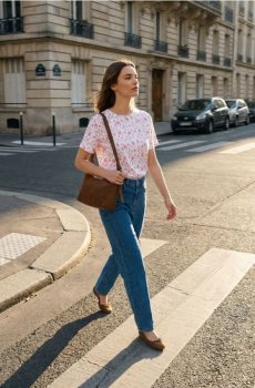 Бавовняна футболка з квітковим візерунком - other