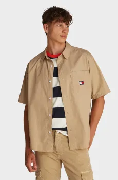 Мужская бежевая рубашка EASY Бежевый L Tommy Jeans DM0DM18885