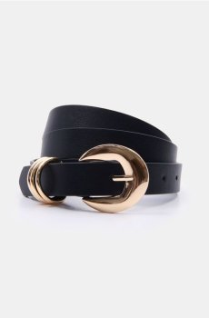 Пояс з декоративною пряжкою - чорний