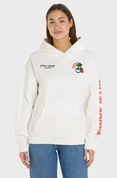 Женское белое худи TJW RLX TJ CHERRY HOODIE Белый XS Tommy Jeans DW0DW17707