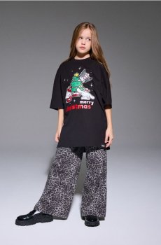 Бавовняна футболка з принтом Hello Kitty - чорний