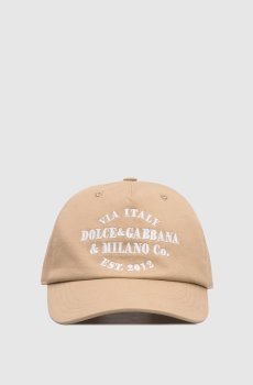 Детская коричневая кепка с вышивкой логотипа