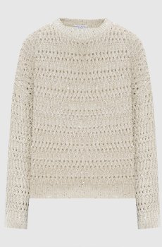 Бежевый джемпер из льна