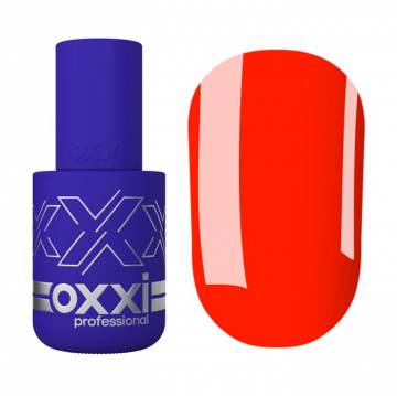 Гель-лак для ногтей Oxxi Professional 112 Яркий красно-оранжевый, неоновый, 10 мл