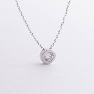 Серебряное колье с фианитом 18556 Серебряное колье с фианитом 18556