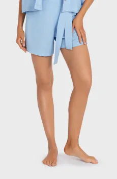 Женские голубые льняные шорты Голубой S MARC&ANDRE BR24-02-LS