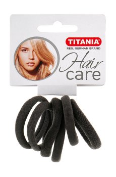 Резинка для волос Titania черная, 6 шт (7870)