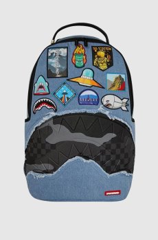 Детский голубой рюкзак DENIM TEAR 3 AM PATCHES