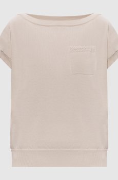 Бежевый топ с цепочкой мониль