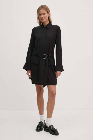 Платье Tommy Hilfiger цвет чёрный mini расклешённое WW0WW42308 Платье Tommy Hilfiger цвет чёрный mini расклешённое WW0WW42308