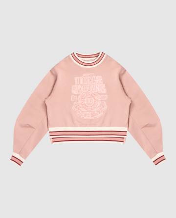 Детский розовый свитшот с принтом логотипа
